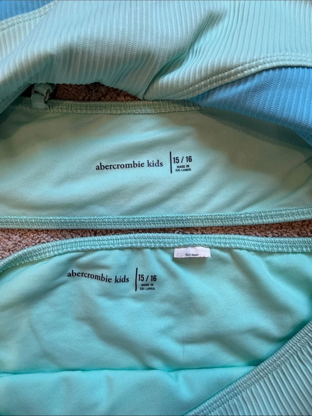 abercrombie kids Two-Tone Aqua & Teal Ribbed Bikini Set